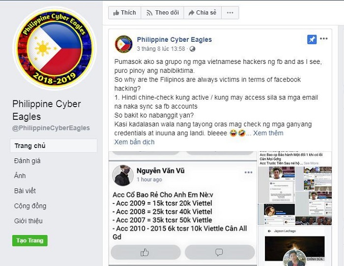 Hacker Philippines tấn công web Việt Nam
