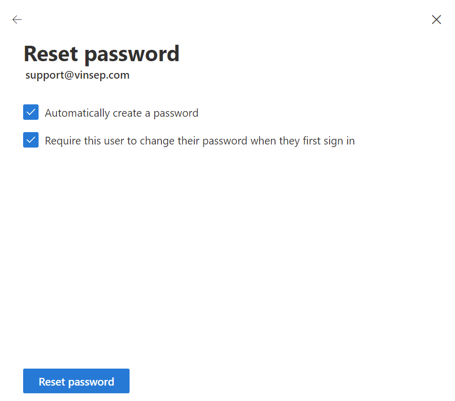 Đặt lại mật khẩu cho người dùng Microsoft 365